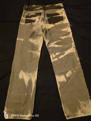 Jeans uomo strappati nero/bianco