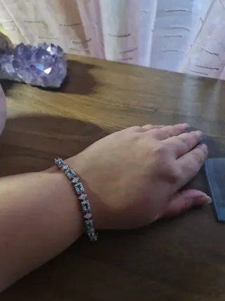 Pulsera Turmalinas Verdes y Plata