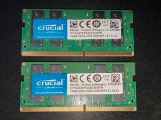 2x Crucial 16GB DDR4 3200MHz SODIMM RAM