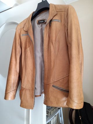 Giacca in pelle scamosciata marrone