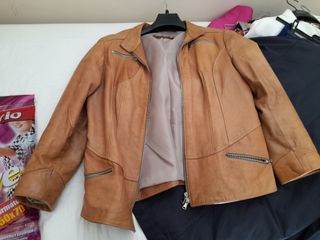 Giacca in pelle scamosciata marrone