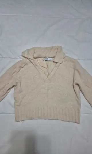 Jersey Bershka Crop Top Beige