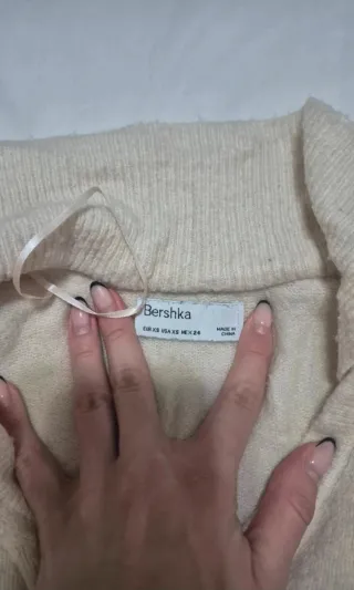 Jersey Bershka Crop Top Beige