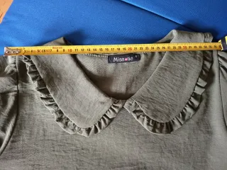 Blusa verde mujer cuello Peter Pan