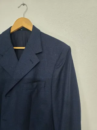 Americana azul cuadros hombre