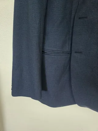 Americana azul cuadros hombre