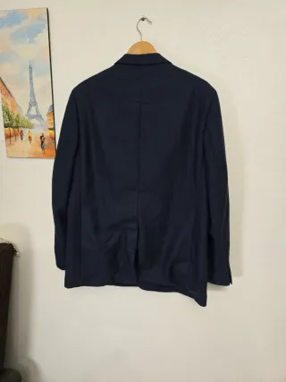 Americana azul cuadros hombre