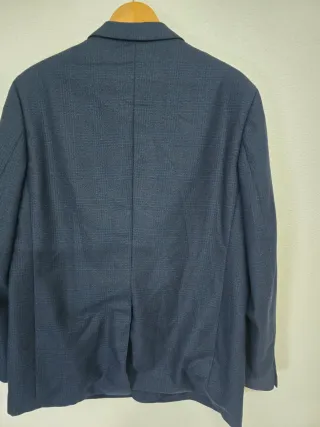 Americana azul cuadros hombre