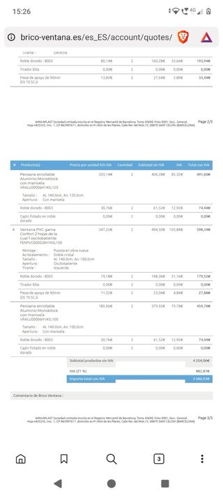 Ventana PVC con persiana