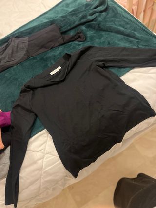 Suéter Mango Negro Manga Larga