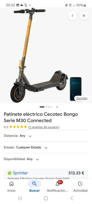 Patinete Cecotec Bongo M30 Connected