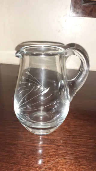 2 Juegos vasos, jarra,  licorera y cubitera crista