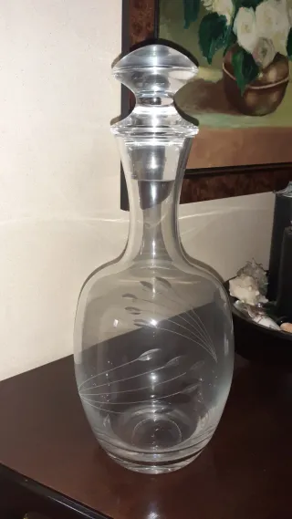 2 Juegos vasos, jarra,  licorera y cubitera crista