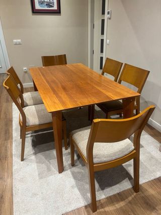 Conjunto mesa comedor, sillas y mesa baja