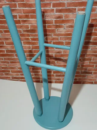 Taburete madera pintado a mano