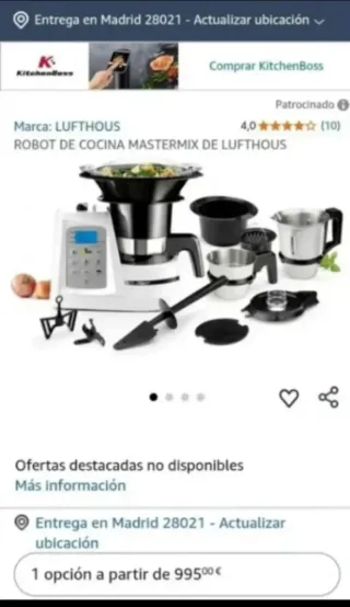 Robot de cocina Mastermix de Lufthous