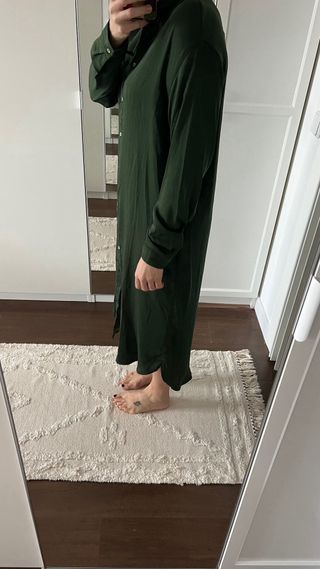 Vestido camisero largo verde Springfield T40