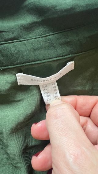 Vestido camisero largo verde Springfield T40