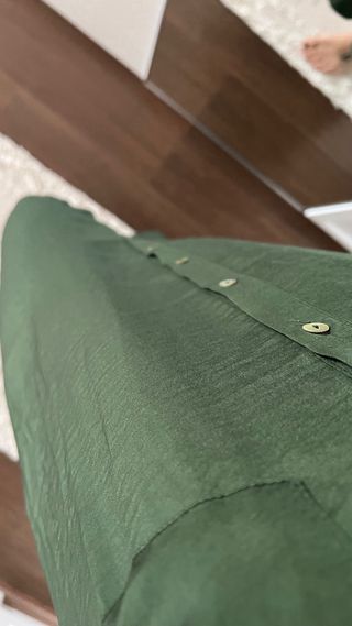 Vestido camisero largo verde Springfield T40