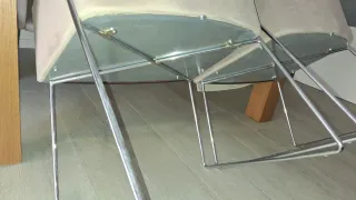 Sillas Diseño Beige y Plata