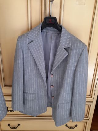 Completo Tailleur Gonna e Giacca Grigio Righe