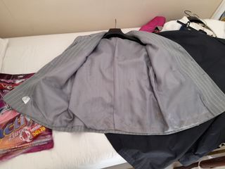 Completo Tailleur Gonna e Giacca Grigio Righe