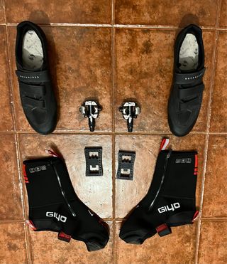 Zapatillas Ciclismo + Pedales +adaptador + Botines