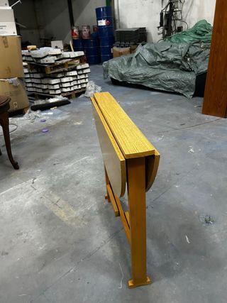 Mesa redonda plegable madera