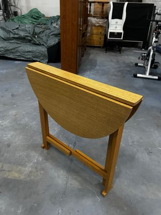 Mesa redonda plegable madera