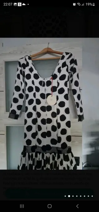 Traje Flamenca Talla 38 Negro/Blanco