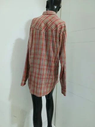 Camicia scozzese rossa/verde filo oro M/L donna