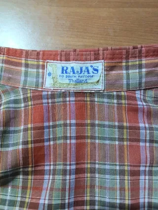 Camicia scozzese rossa/verde filo oro M/L donna