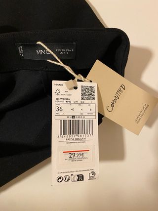 Falda negra Mango Talla s