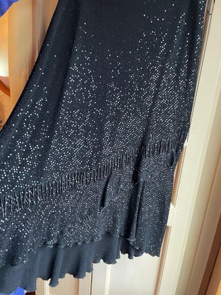 Falda brillante con lentejuelas negra de fiesta