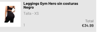 Leggings  gym Hero sin costuras Negro