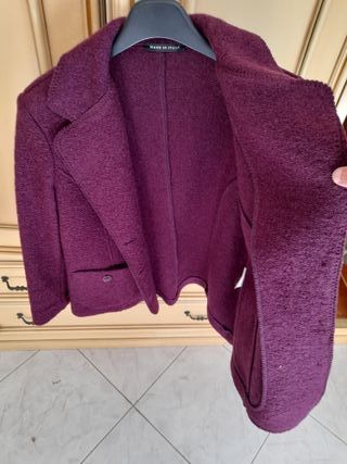 Blazer viola in lana Made in Italy