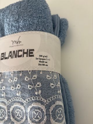 Set Asciugamani BLU con pizzo 500 g