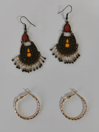 Lote de Pendientes y Pasador