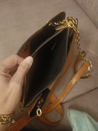 Bolso Parfois camel efecto piel serpiente