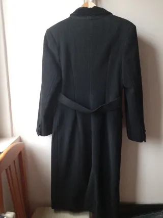 Abrigo largo negro 80% Lana Boutiqu