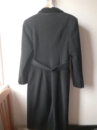 Abrigo largo negro 80% Lana Boutiqu