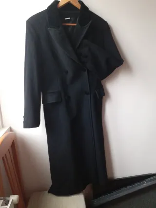 Abrigo largo negro 80% Lana Boutiqu