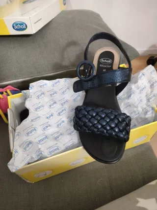 Sandalias Dr. Scholl's Piel Azul/Negro