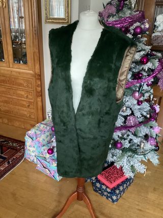 Chaleco verde de pelo talla única