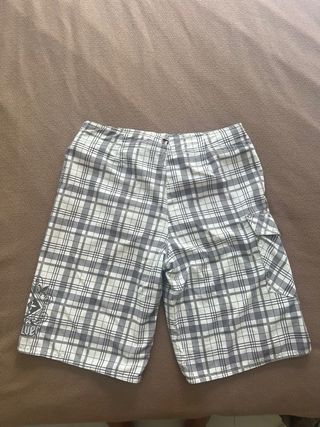 Bañador Quiksilver Cuadros Gris y Blanco