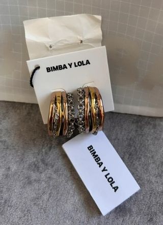 Pendientes aro Bimba y Lola oro y plata