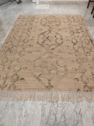 Alfombra Yute Natural Dibujo Geométrico