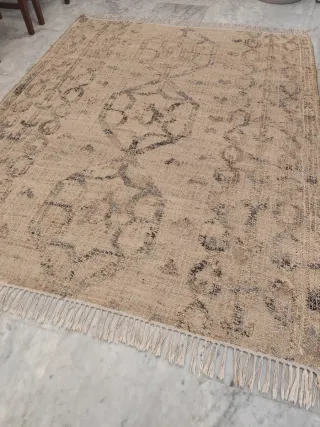 Alfombra Yute Natural Dibujo Geométrico