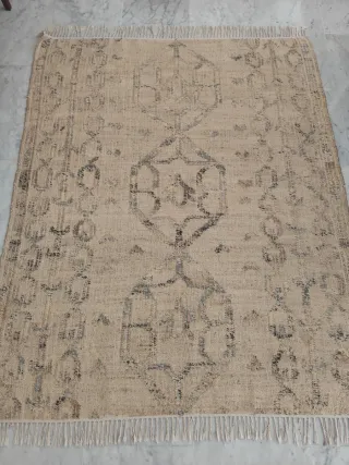 Alfombra Yute Natural Dibujo Geométrico