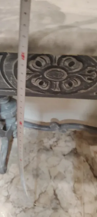 Mueble recibidor consola mármol y madera